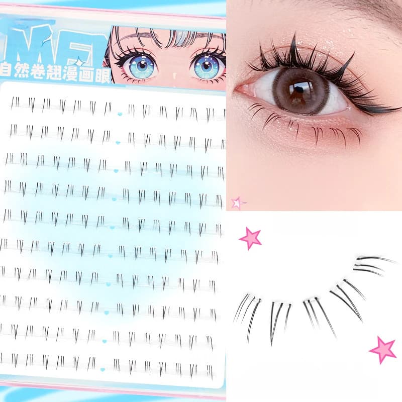 Self-adhesive lower eyelashes, no necessary glue, reusable under the eyelashes, korean/truck, single bunches for lashes Manga DIY