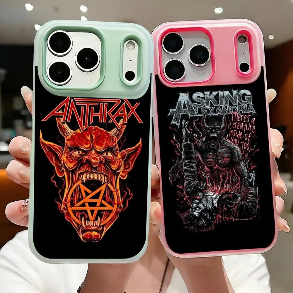 Custodia per telefono Band A-Anthrax, custodia sottile trasparente in gelatina per telefono 17-12, custodia morbida in TPU anti-ingiallimento e antiurto
