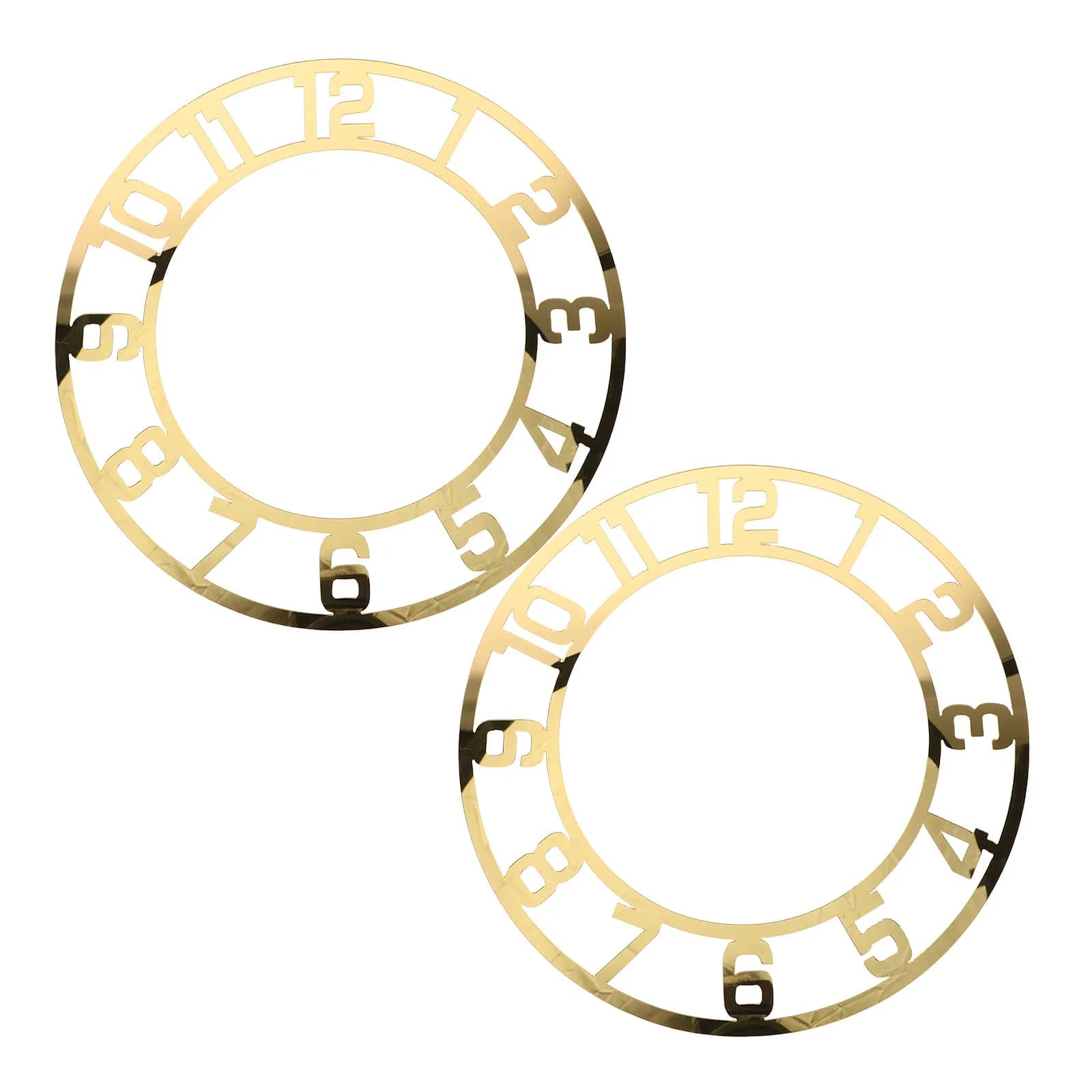 2Pcs Wall Sticker Digital Clock Face Modern Round Acrylic Mirror Dial Easy Install Clear Arabic Numerals for Wall Decor