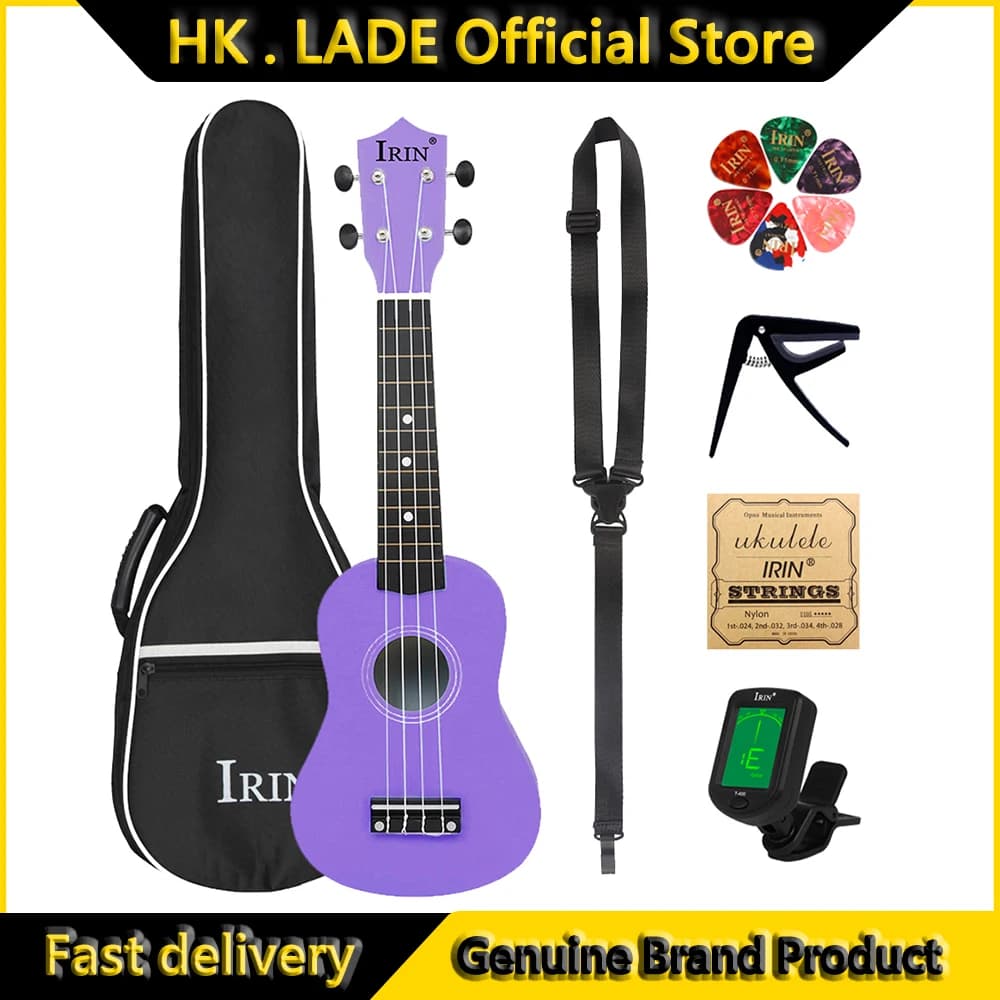 IRIN 4 Corde Ukulele 21 Pollici Chitarra Hawaiana Pannello in Basswood Guitarra Ukulele Con Borsa Accordatore Plettri Parti e Accessori per Chitarra