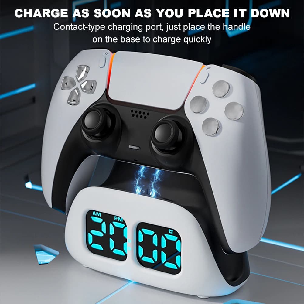 Base di Ricarica per Controller con Orologio, Accessori per Giochi, Supporto di Ricarica per PS5