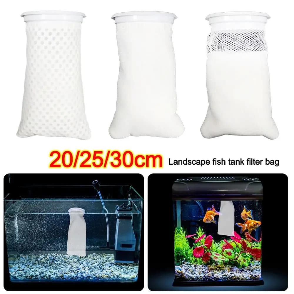 Sacchetto filtro per acquario riutilizzabile con telaio Sacchetto filtro per acquario anti-traboccamento Ispessimento della separazione asciutta e bagnata