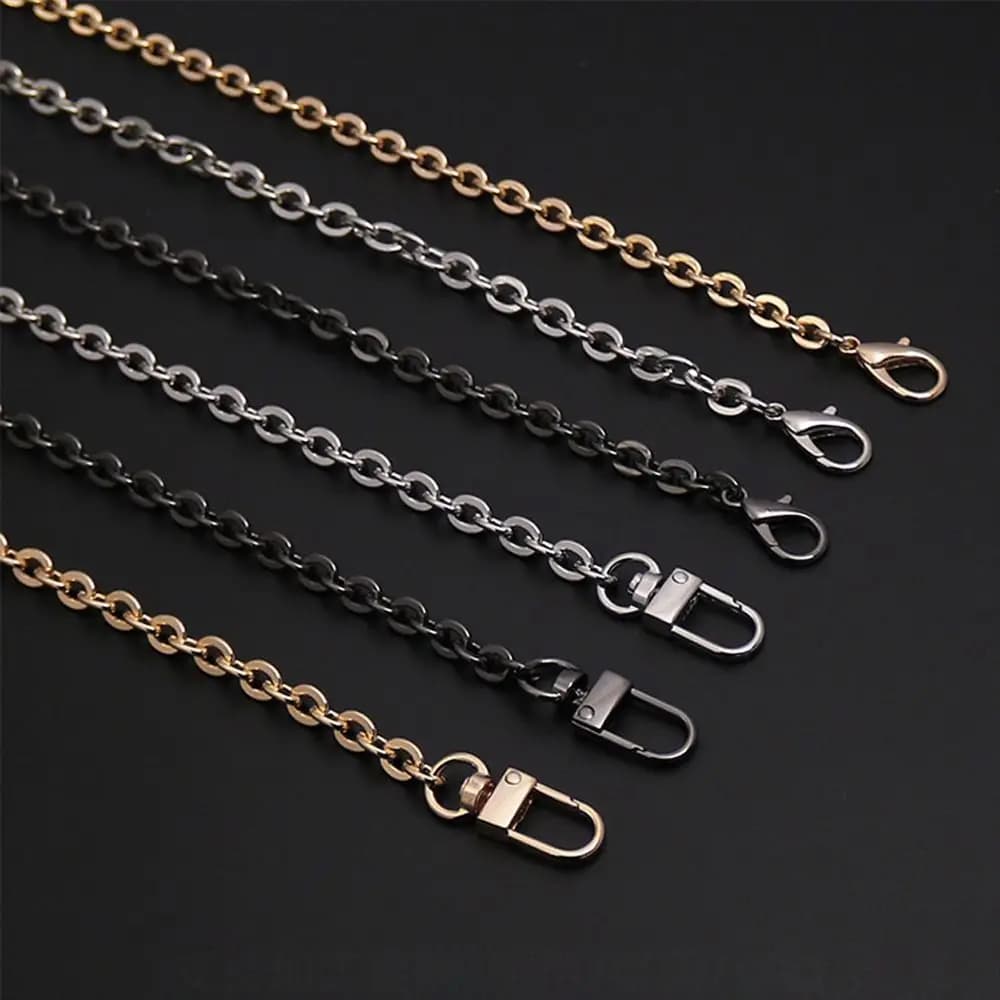 DIY Bag Accessories Gold Silver Black Metal Bag Chains Adjustable Luxury Single Shoulder Strap Replacement Bag Chain Belt