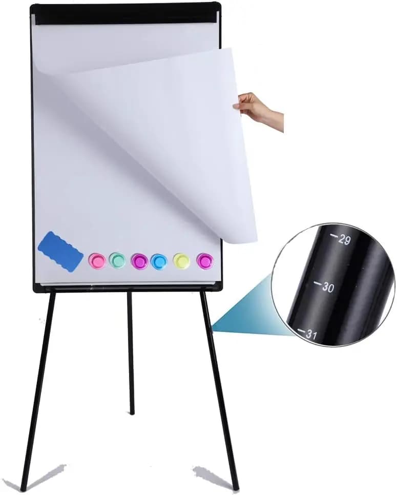 Lavagna Magnetica Cancellabile a Secco 36x24 Pollici con Supporto a Treppiede, Lavagna per Presentazioni Regolabile in Altezza per Ufficio, con 25