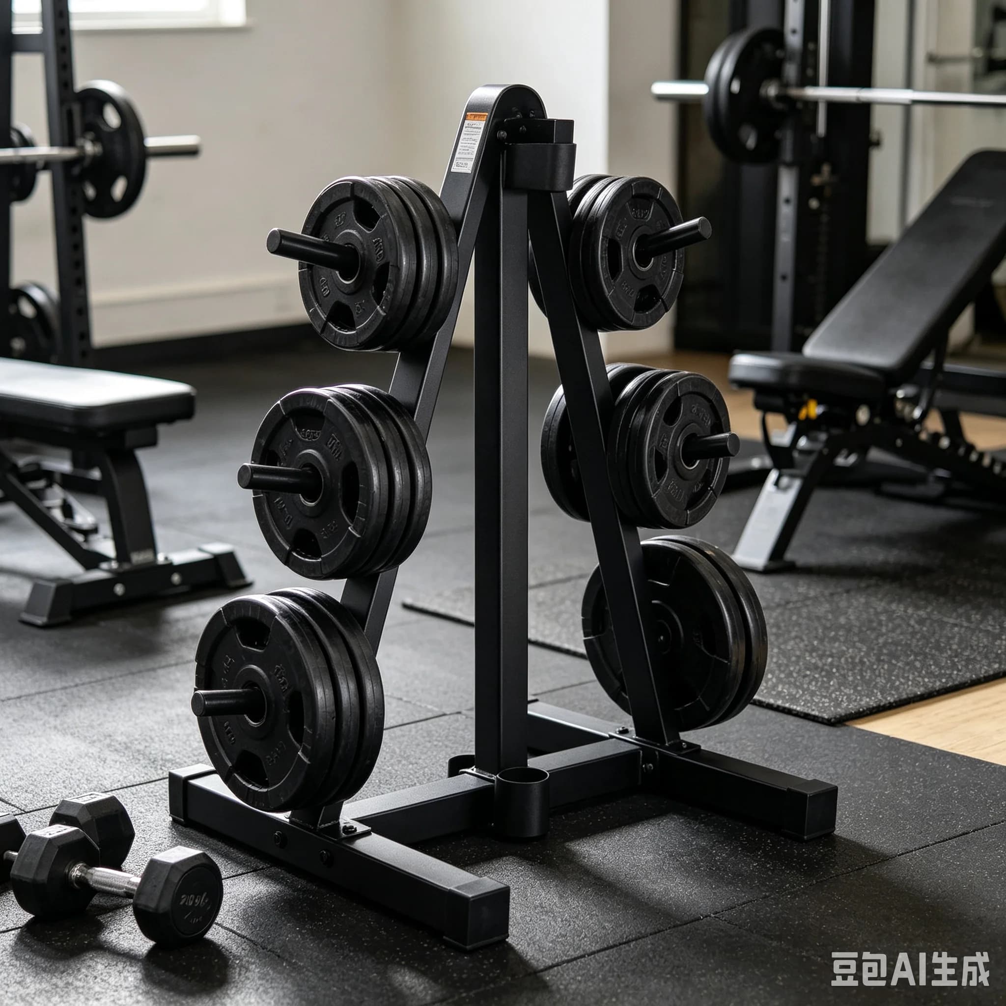 25/50mm Aperture Barbell Discs Rack Dumbbell Plates Support Pole Holder Weight Training Equipments Storage Bracket