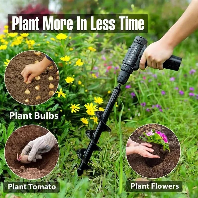 Trivella a Spirale Staccabile LUSQI, Attrezzo per Giardinaggio per Dissodare il Terreno, Piantare Fiori e Trapiantare Piantine