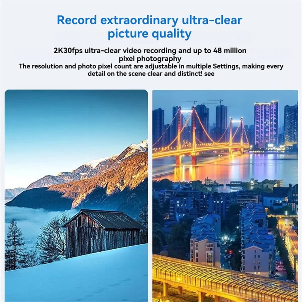 48MP 2K Body Camera Recorder 64GB Night Vision IR IP67 Waterproof Dashcam with 2.0inch TFT LCD Screen Flashing Lights