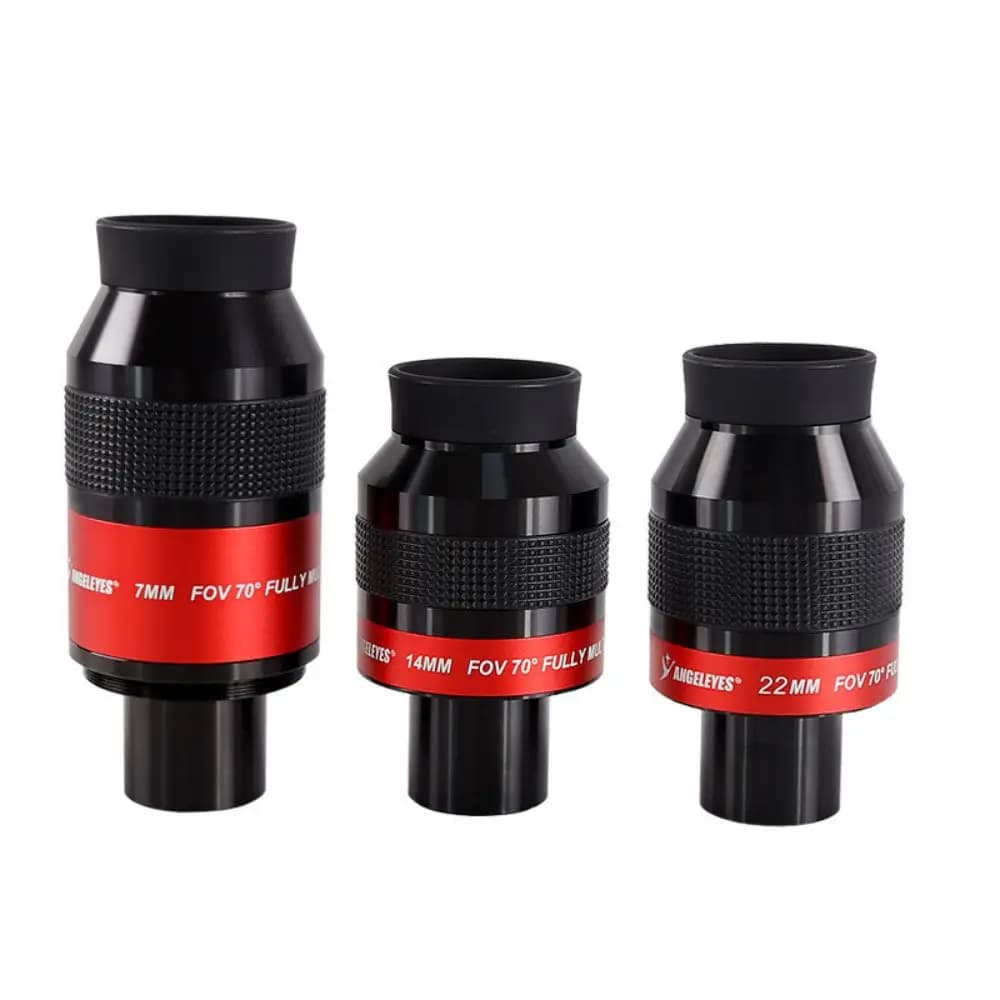 Oculare per telescopio parfocale a campo piatto ultra grandangolare da 1,25 pollici Campo visivo di 70 gradi 7/14/22 mm