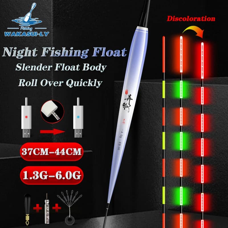 Night Fishing Float Gravity Sensing Slender High Sensitivity New Electronic LED Float Biting Hook Turning Red Fishing Equipment