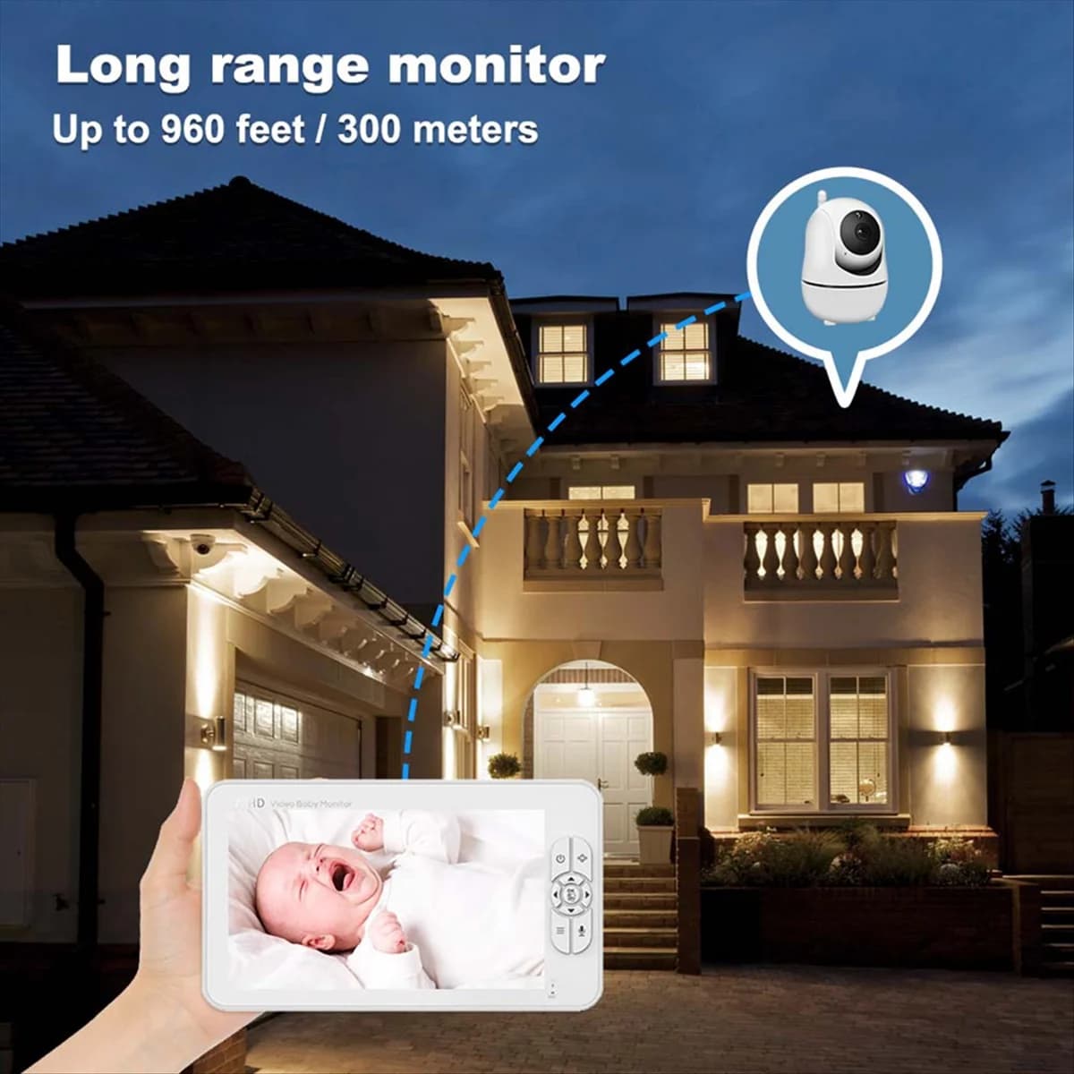 A367T- Videocamera per bambini da 5 pollici Audio bidirezionale per interni Sorveglianza per bambini per madre 2.4G Mini PTZ Telecamera di sicurezza domestica