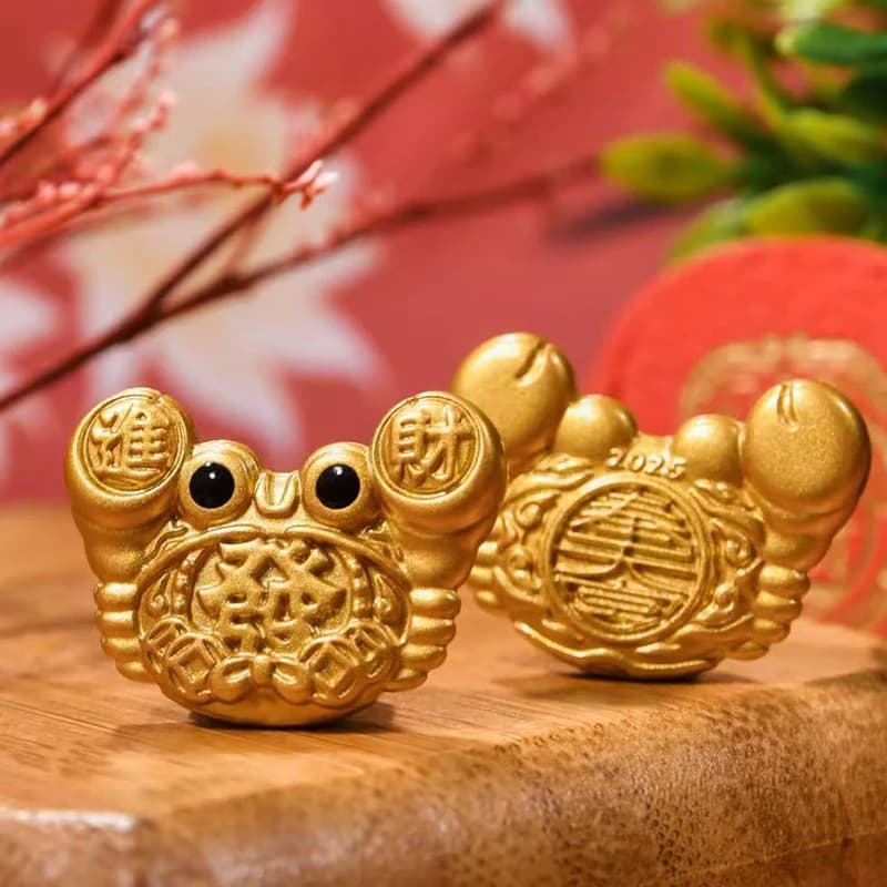 Fengshui Lucky Crab Wallet Charm Money-biting Crab Ornaments Decor With "Daily Wealth" For Longevity Financial Stability