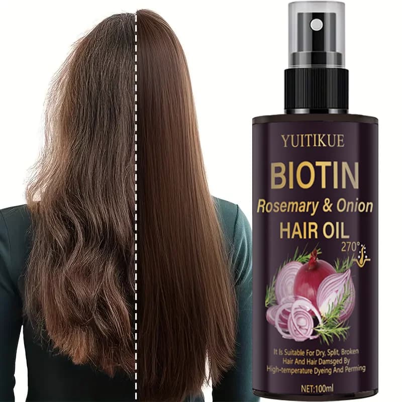YUITIKUE Biotin Rosemary Cipolla Oil for hair - Repairs broken hair dry divided damaged by the protection of permanent dye heat
