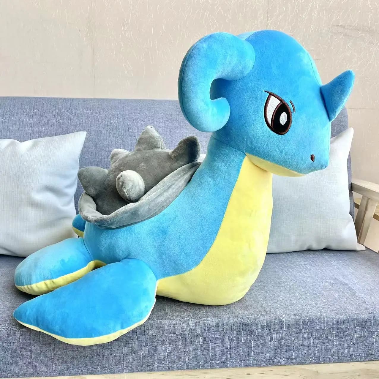 50-60cm Kawaii Pokemon Lapras peluche carino farcito Pikachu Cartoon Animal Doll Pokemon Lapras cuscino regali di compleanno per i bambini