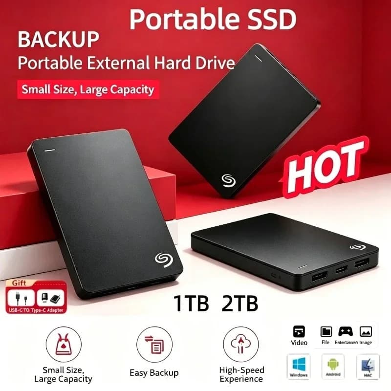 New 2.5Inch For Seagate Portable Hard Drive External Hard Disk Backup Plus SlimUSB 3.0 DASKA HDD Portable External Data Storage