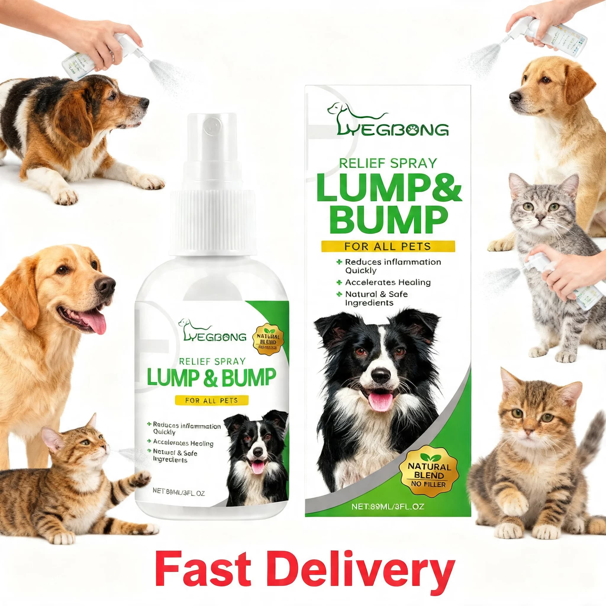 Spray Antiprurito 89ML per Cani e Animali Domestici - Sollievo per Pelle Irritata e Prurito - Sicuro e Lenitivo per Allergie degli Animali