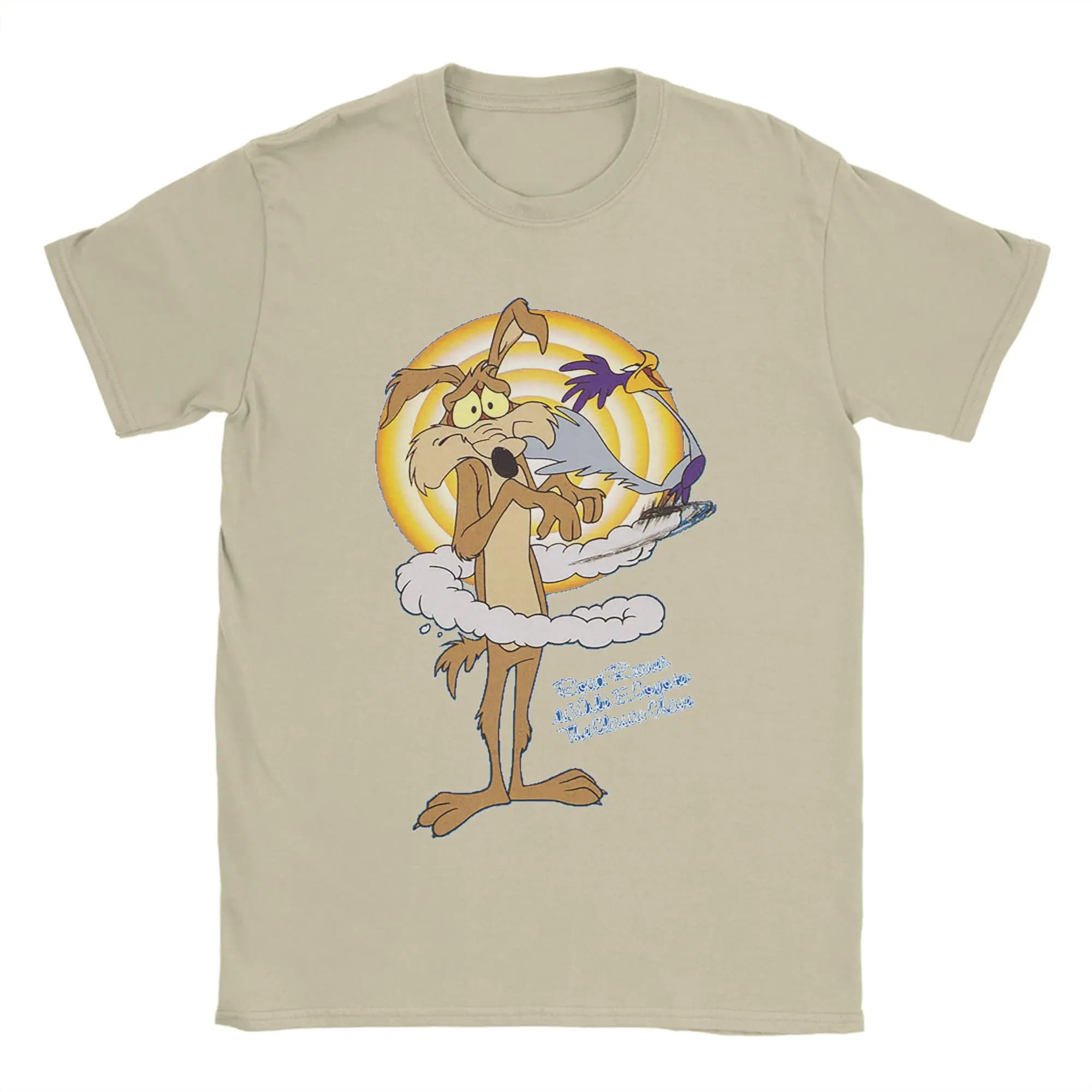 New Roadrunner Wile E Coyot Series T Shirts Cotton Humorous T-Shirt Crew Neck Tee Shirt Short Sleeve Clothing 4XL 5XL 6XL