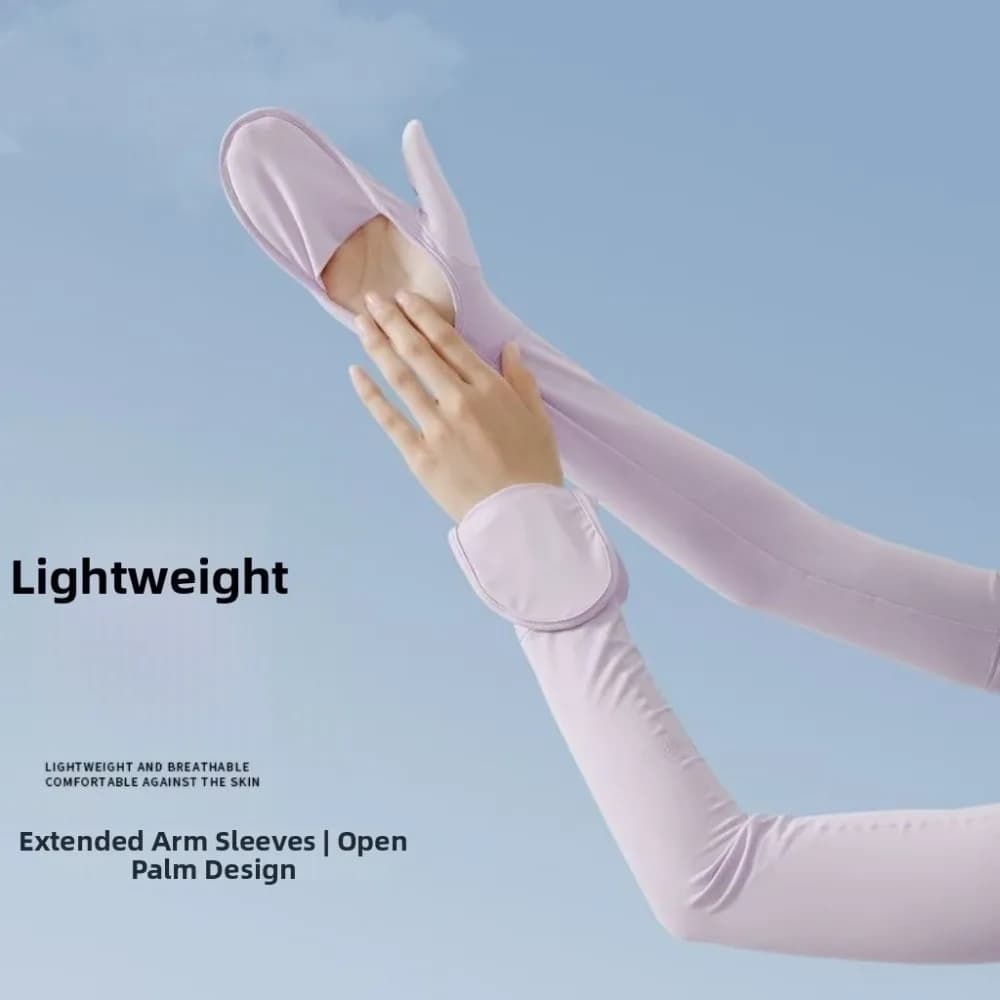 Women's Gloves Solid Color Long Sleeve Sun Protection Flip Ice Silk Arm Sleeve Quick-drying Non-slip Summer Arm Cover Outdoor