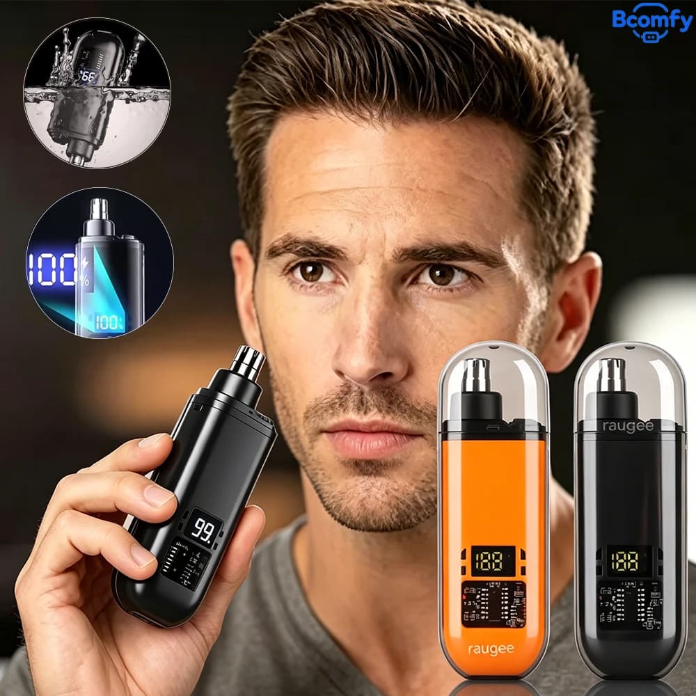 Mini Electric Nose Hair Trimmer for Men Portable Cordless 2-in-1 Ear And Eyebrow Shaver Rechargeable Wet/Dry Beard Trimmer