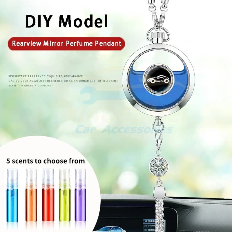 Perfumers for Cars, Accessories Car Pendants, Deodorants, Metal Pendants with Lace, Car Mirror Decorations