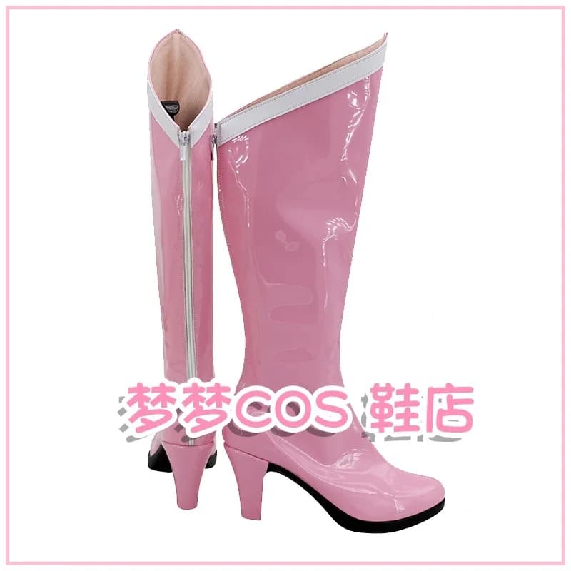 A;3\v,7'd/ Usa Sailor Chibi Moon Chibiusa Anime Customize Cosplay Pink High Heel Shoes Bootsw;4'v,6\h/