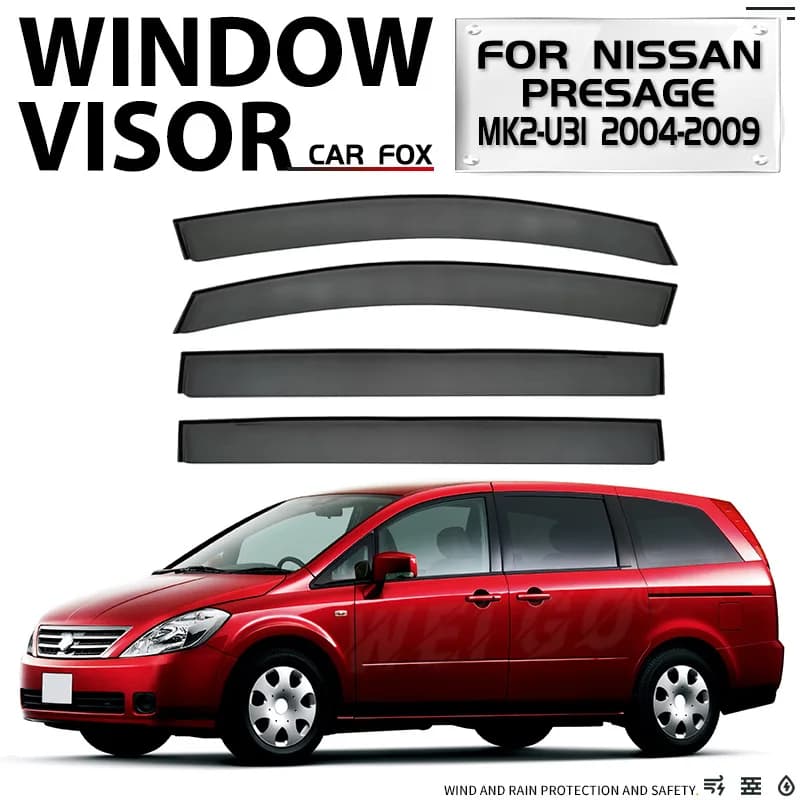 Per Nissan Presage 1998-2009: Deflettori Parasole per Finestrini Auto, Protezioni Antipioggia e Antivento per Finestrini Laterali, Accessori Auto