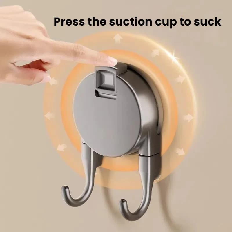 Suction Cup Hook No Drilling Required Bathroom Hooks Kitchen Door Back Clothes Hook Dual Hooks Strong Load-bearing Hooks home organization