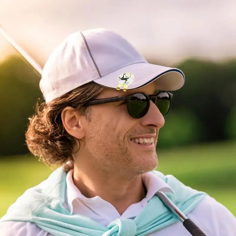 Clip magnetiche per cappelli Clip magnetiche per cappelli compatti in metallo Indicatore di posizione della palla rimovibile Golf portatile Putting Green Accessori per