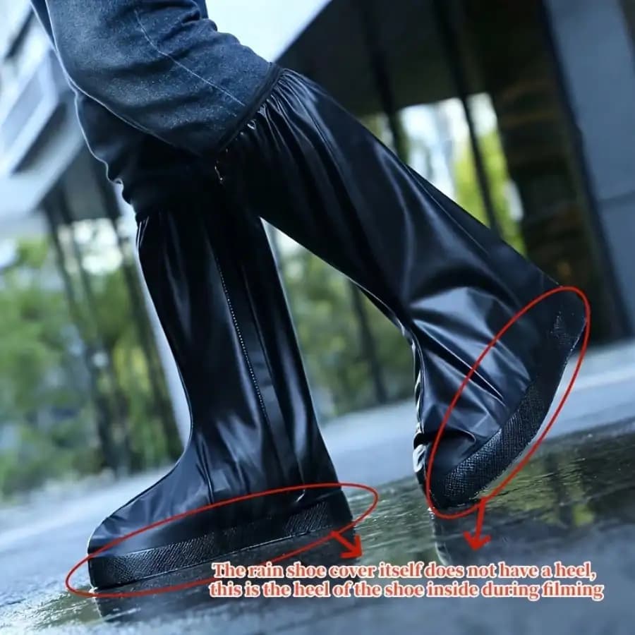 Copriscarpe impermeabili, antiscivolo, ispessiti, resistenti all'usura, stivali da pioggia riutilizzabili per adulti, mantengono le scarpe asciutte nei giorni di pioggia, adatti per l'escursionismo