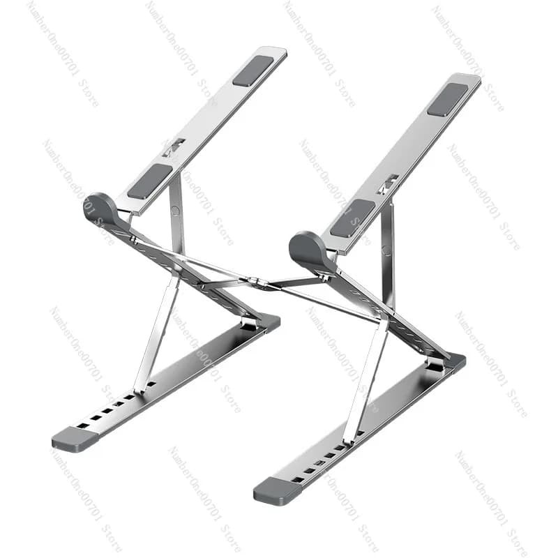 Supporto per laptop in metallo N8 - supporto per laptop a doppio strato in lega di alluminio, supporto da scrivania pieghevole regolabile in altezza con funzione di raffreddamento