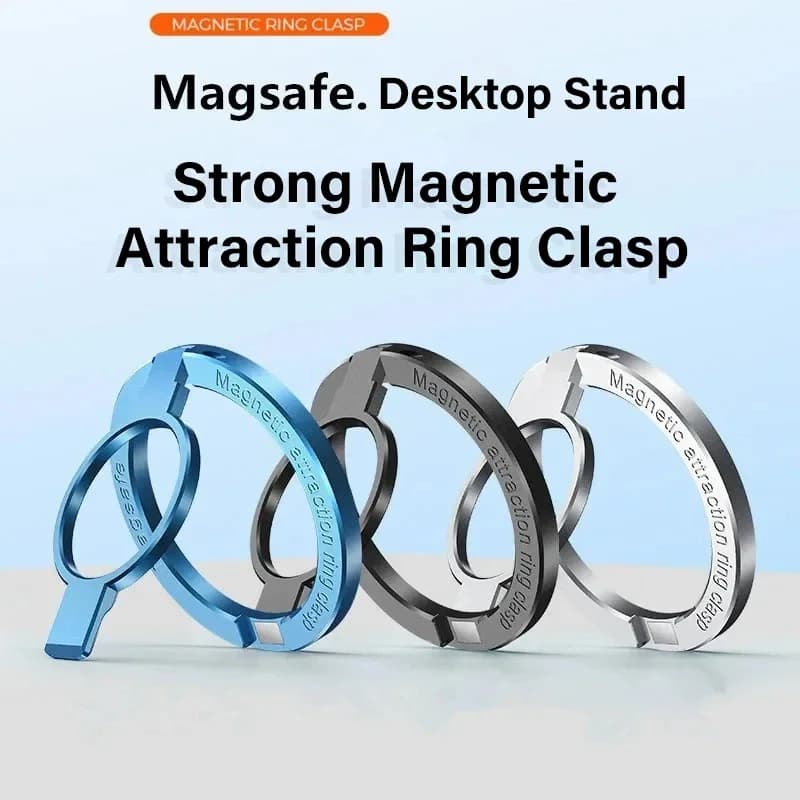 Supporto per telefono ad anello magnetico serie Supporto per fibbia da scrivania in lega Magsafe Staffa per telefono cellulare pieghevole rimovibile per iPhone 15 14 13 12