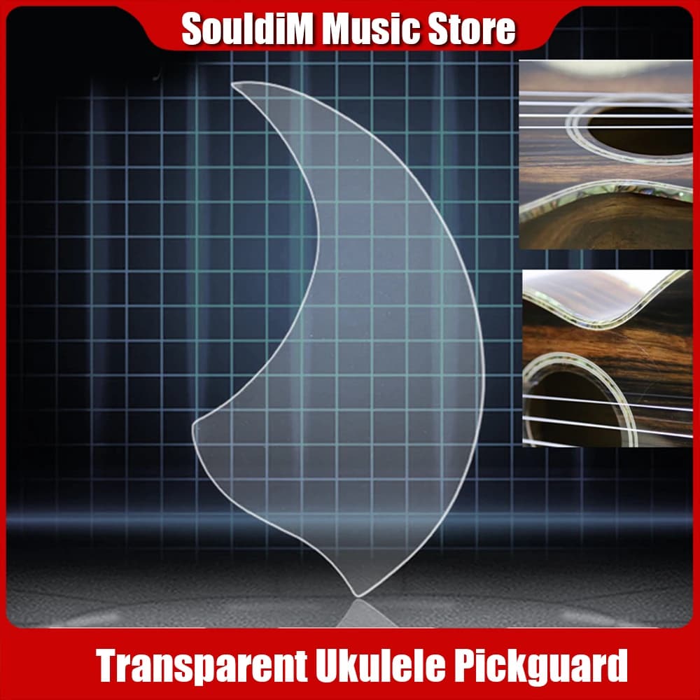 Adesivo battipenna per ukulele ultrasottile Battipenna per ukulele Piastra antigraffio per chitarra Parti di chitarra trasparenti