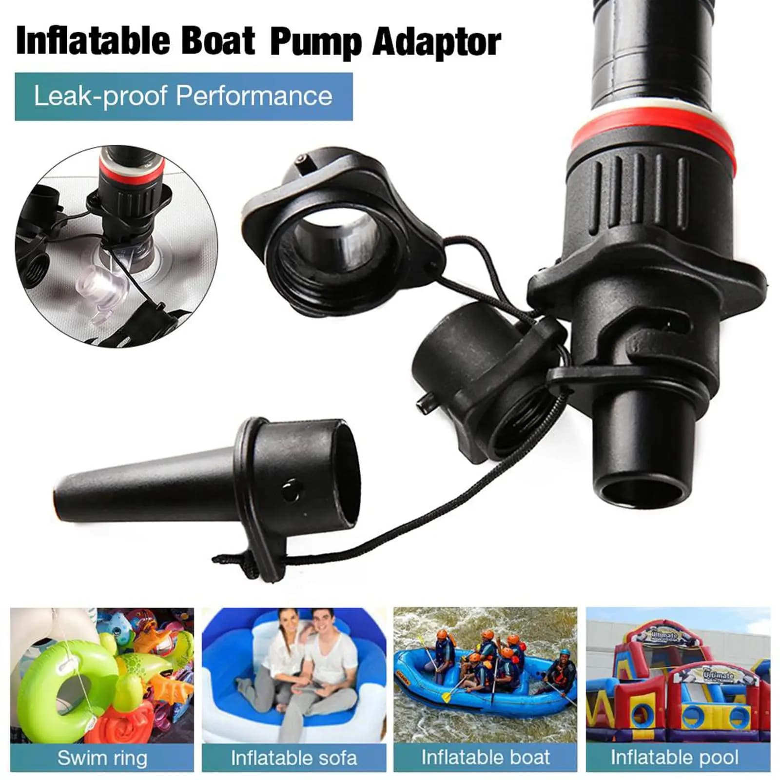 Adattatore per pompa per gommone Adattatore per valvola dell'aria per pompa d'aria multifunzionale a prova di perdite per letti gonfiabili per kayak Paddle Board