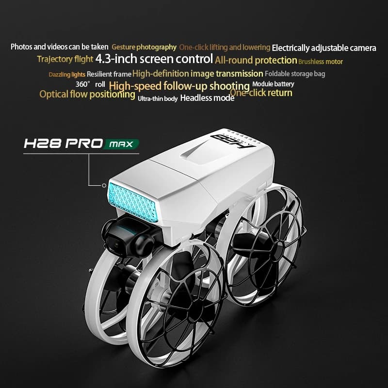 Drone H28: gyroscope 6 axes pouring a stable 360 ° vol, 2,4 GHz technology, photo shoot with automatic facial recognition