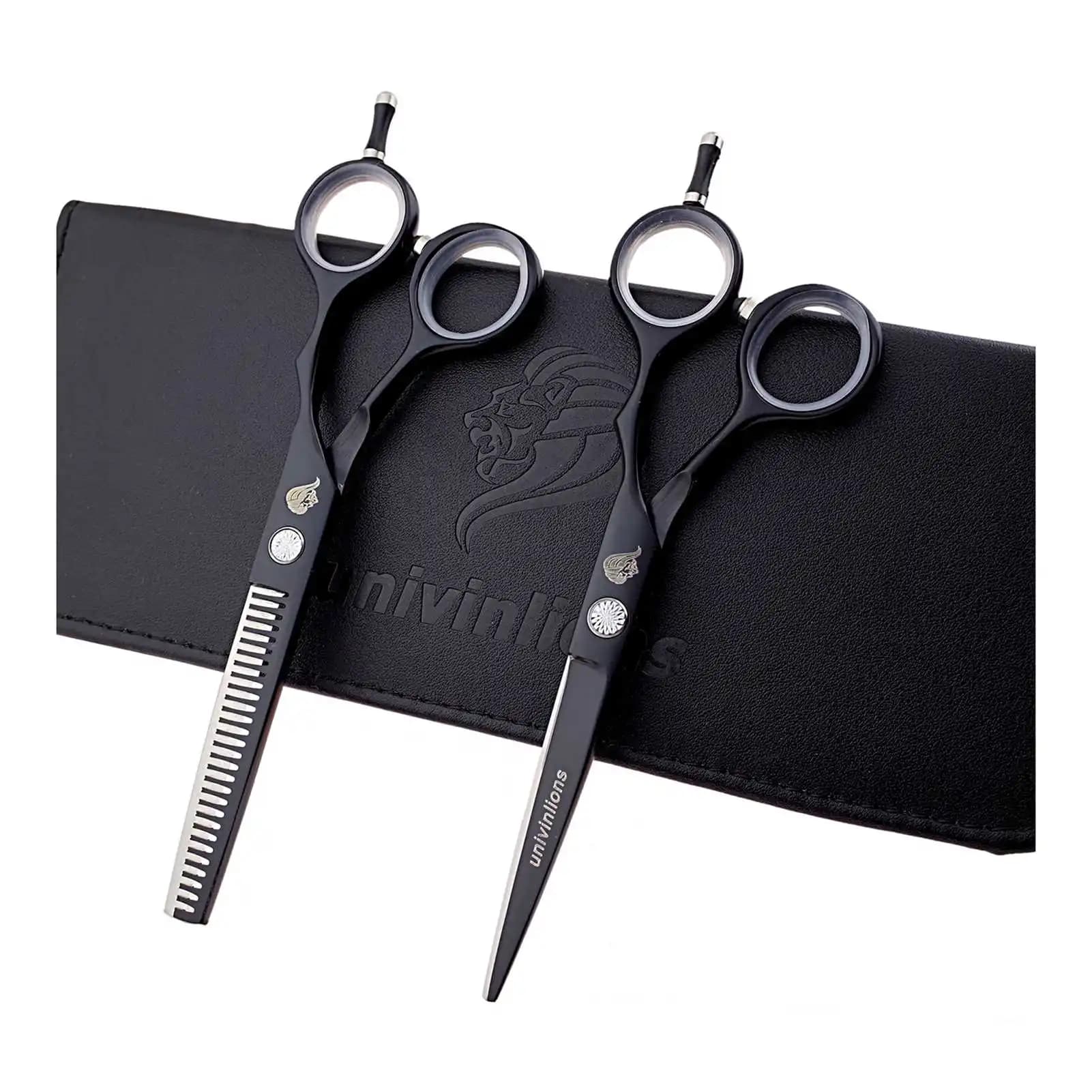 Univinlions 5.5 "Vendita calda Forbici da parrucchiere Kit Giappone Forbici da taglio per capelli in acciaio Cesoie per diradamento Barbiere Cesoie per capelli Salone