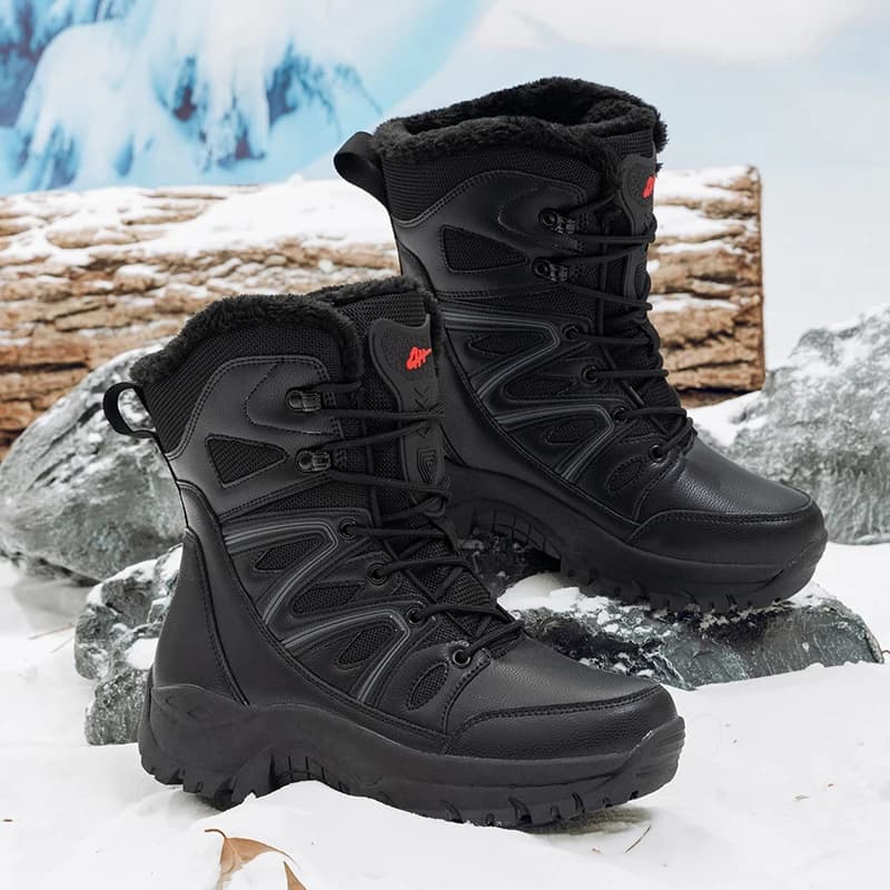 Scarpe da ginnastica invernali da uomo Stivali da neve caldi in peluche da uomo Stivali da trekking alti casual con lacci Stivali da combattimento nel deserto impermeabili Caccia