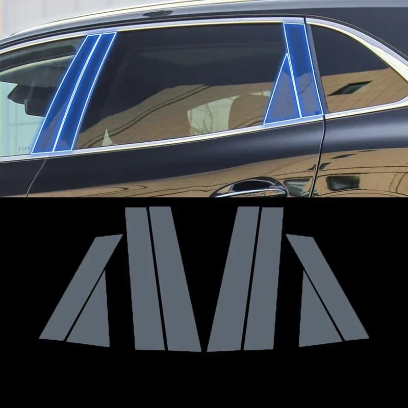 Pellicola Protettiva Trasparente in TPU per Montante Esterno Auto Hongqi HS5 2019-2023, Adesivo Striscia per Montante Centrale BC, Accessorio per Esterni Auto
