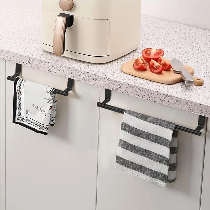 Portasciugamani in filo metallico d'acciaio da appendere sopra il mobile, organizer portaoggetti da bagno, appendiasciugamani da porta, appendi panni senza foratura