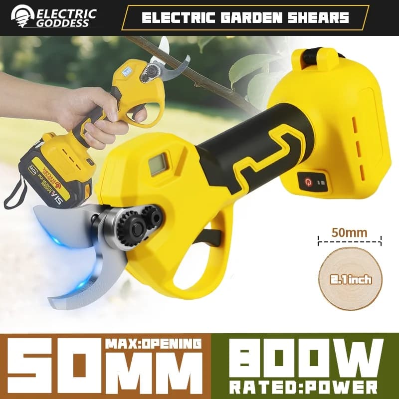 Forbici elettriche senza spazzole da 35 mm Cesoie da potatura da giardino a batteria da 800 W Display a LED Attrezzi da giardino per Perni batteria Makita 18 V