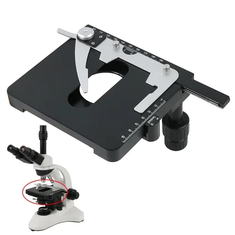 Calibro a corsoio mobile XY da palco meccanico attaccabile per microscopio con scala per microscopio biologico