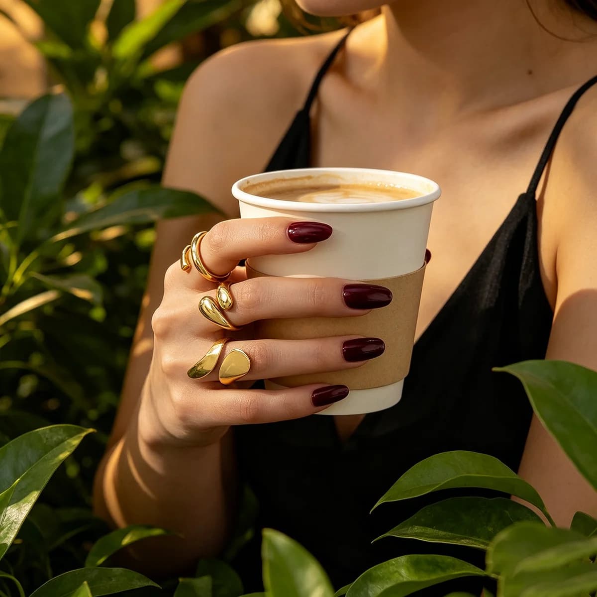 3Pcs Tarnish-Free Gold Ring Set for Women, Minimalist Smooth Metal Geometric Stacking Rings, Cool Statement Jewelry for Daily Wear, Holiday Gift