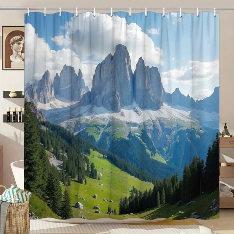scenario delle montagne Dolomite Tenda da doccia Lavabile Soffione doccia resistente allo sporco Tenda da bagno in poliestere impermeabile