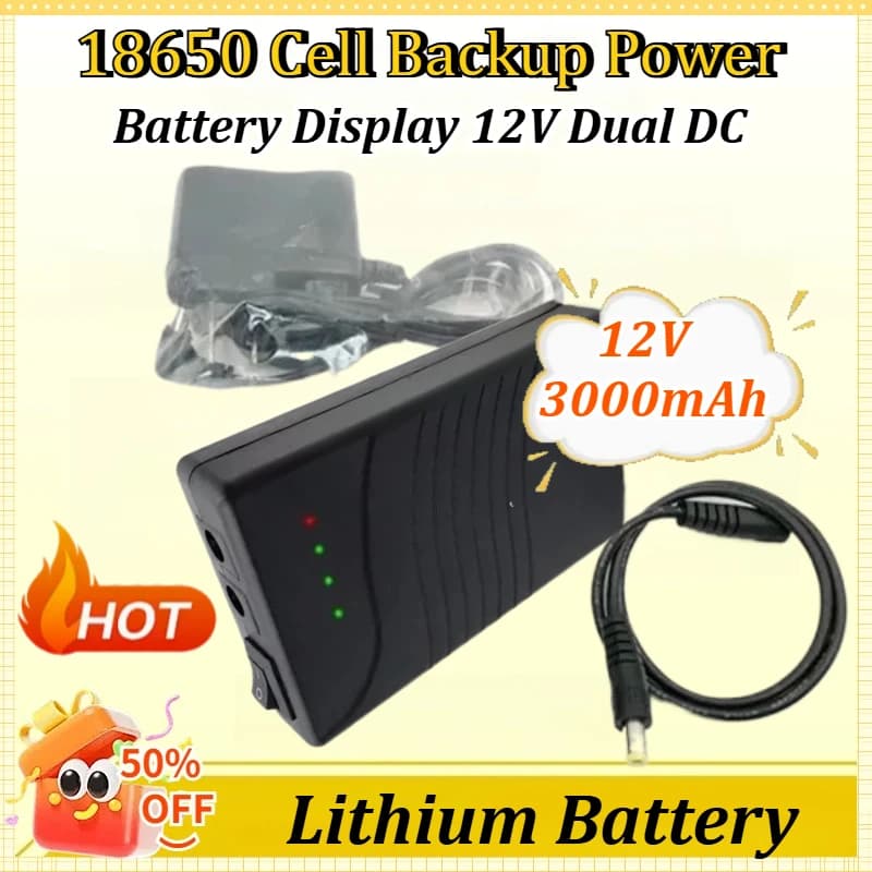 Nuova Batteria al Litio 12V 3000mAh con Celle 18650 per Telecamere di Sorveglianza, Walkie Talkie, Power Bank, Strisce LED e Ventole