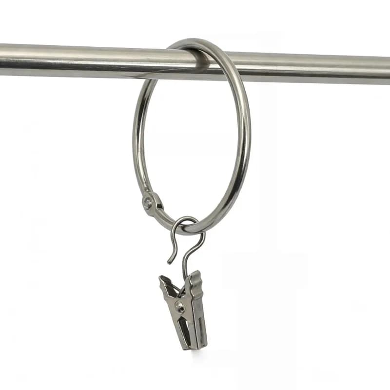 Sturdy Metal Ring 32mm Curtain Clip Rings, 13 pcs, Bedroom Window Curtains, Strong Clip Grip for Bathroom Shower Panels