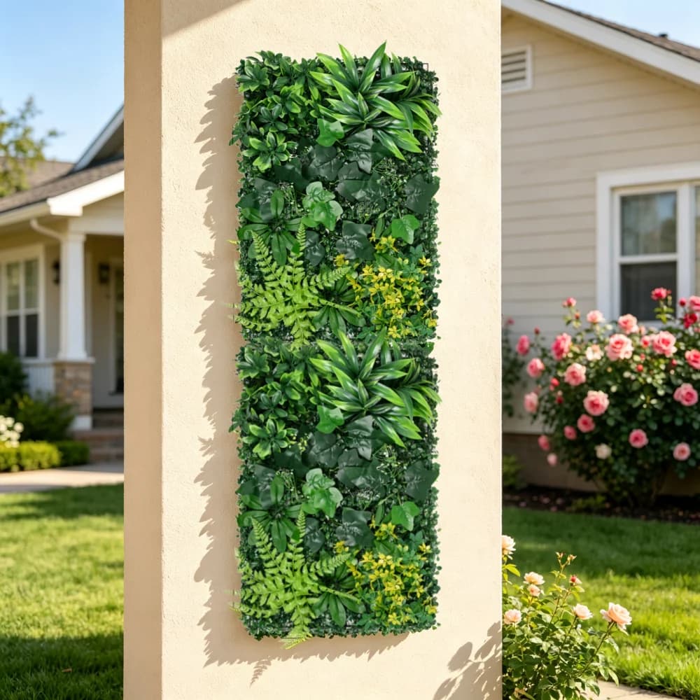 60x40cm Artificial Fern Wall Decor Panel Maintenance-Free Plastic Plant for Home Garden Holiday Party DIY Seasonal Display