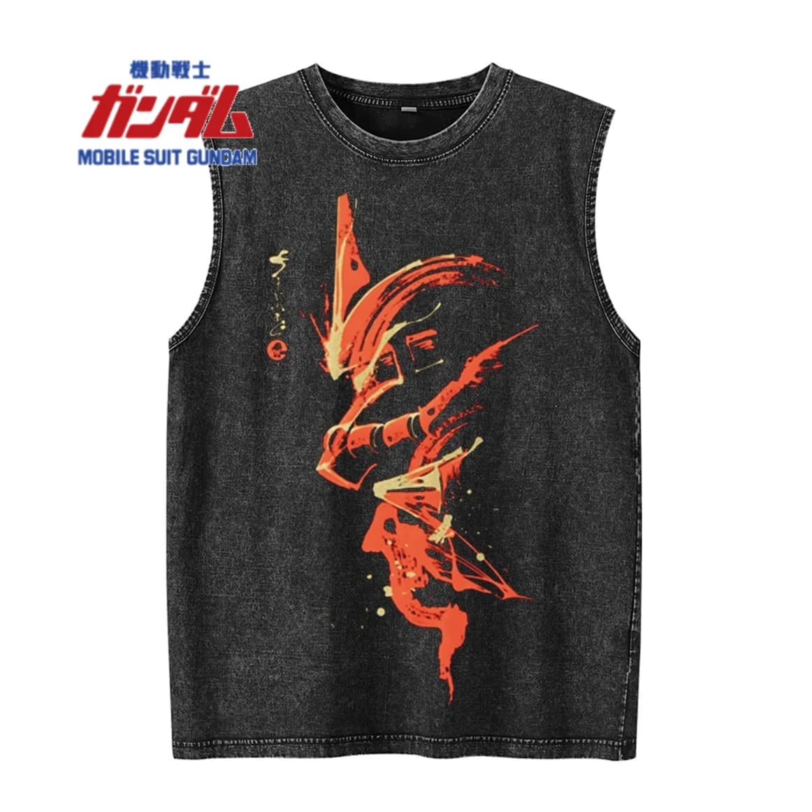 Estate Nuovo Mobile Suit Gundam Uomo Canotte Abbigliamento da palestra Camicia senza maniche Vintage lavato Gilet Harajuku oversize Y2k Streetwear
