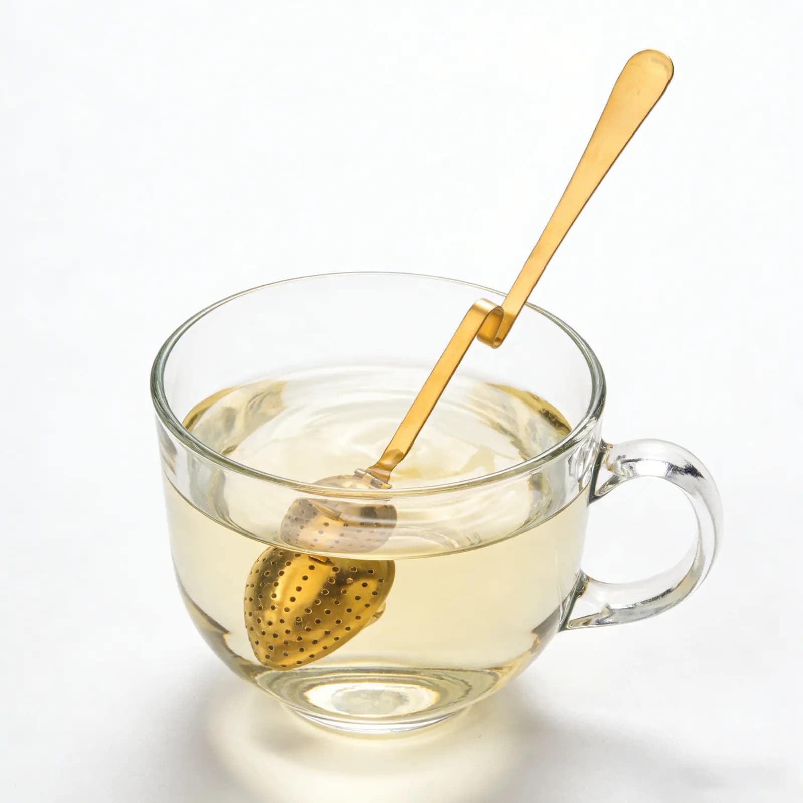Stainless Steel Tea Infuser Golden Mesh Strainer Spoon Hanging Diffuser for Loose Leaf Spices Seasonings Tea Party Accessory
