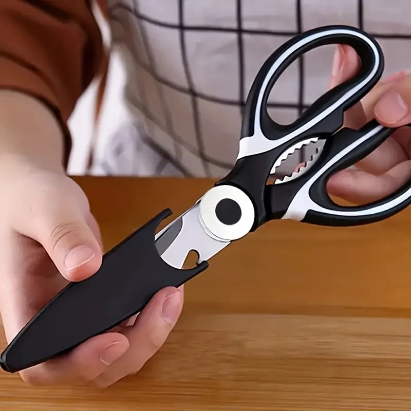 Stainless steel resistant kitchen scissors: multifunctional food, pizza and salad scissors