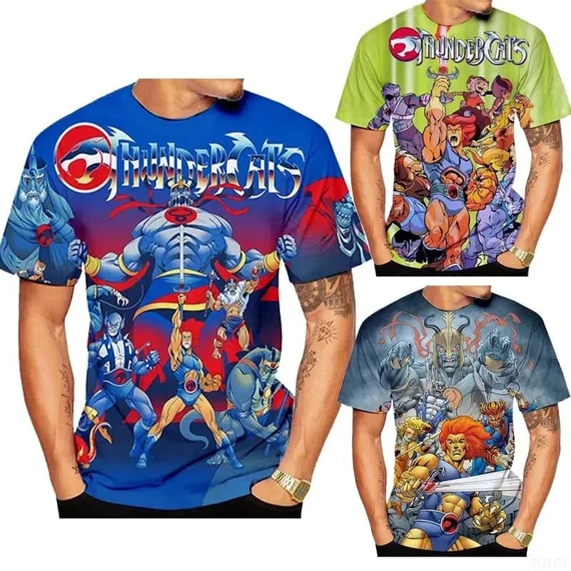 T-shirt classica 3D Anime ThunderCats, maglietta da guerra, maglietta alla moda da uomo, top casual da donna