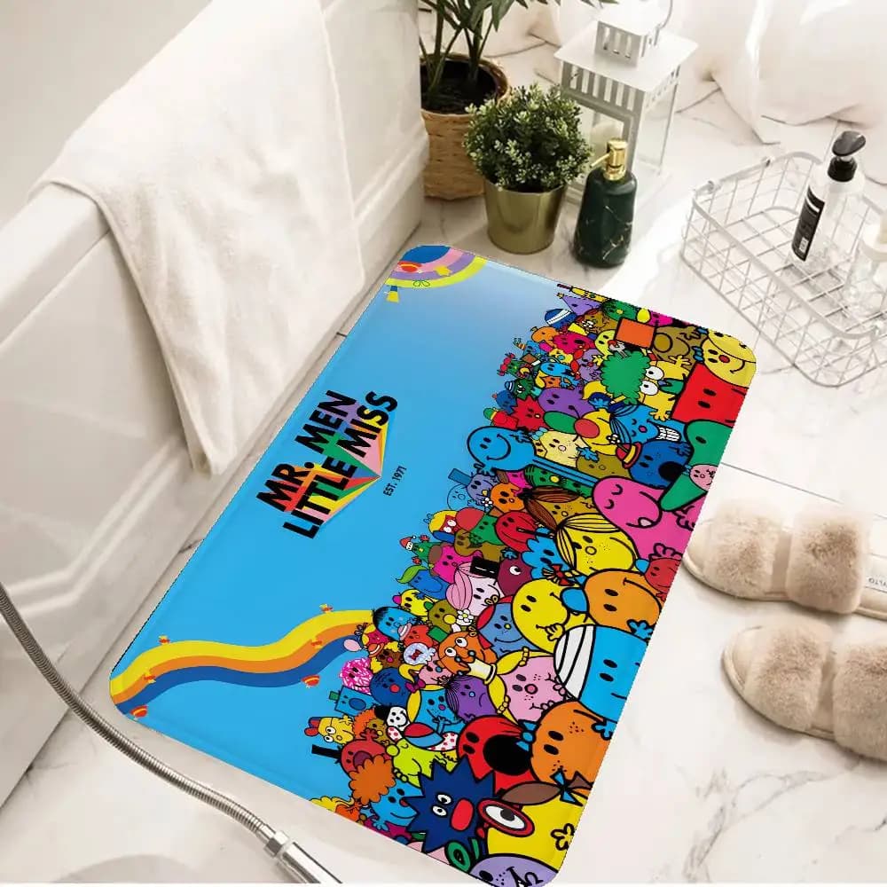Mr. M-Men Cute L-Little Miss Room Mats Cheaper Anti-slip Modern Living Room Balcony Printed Welcome Rug