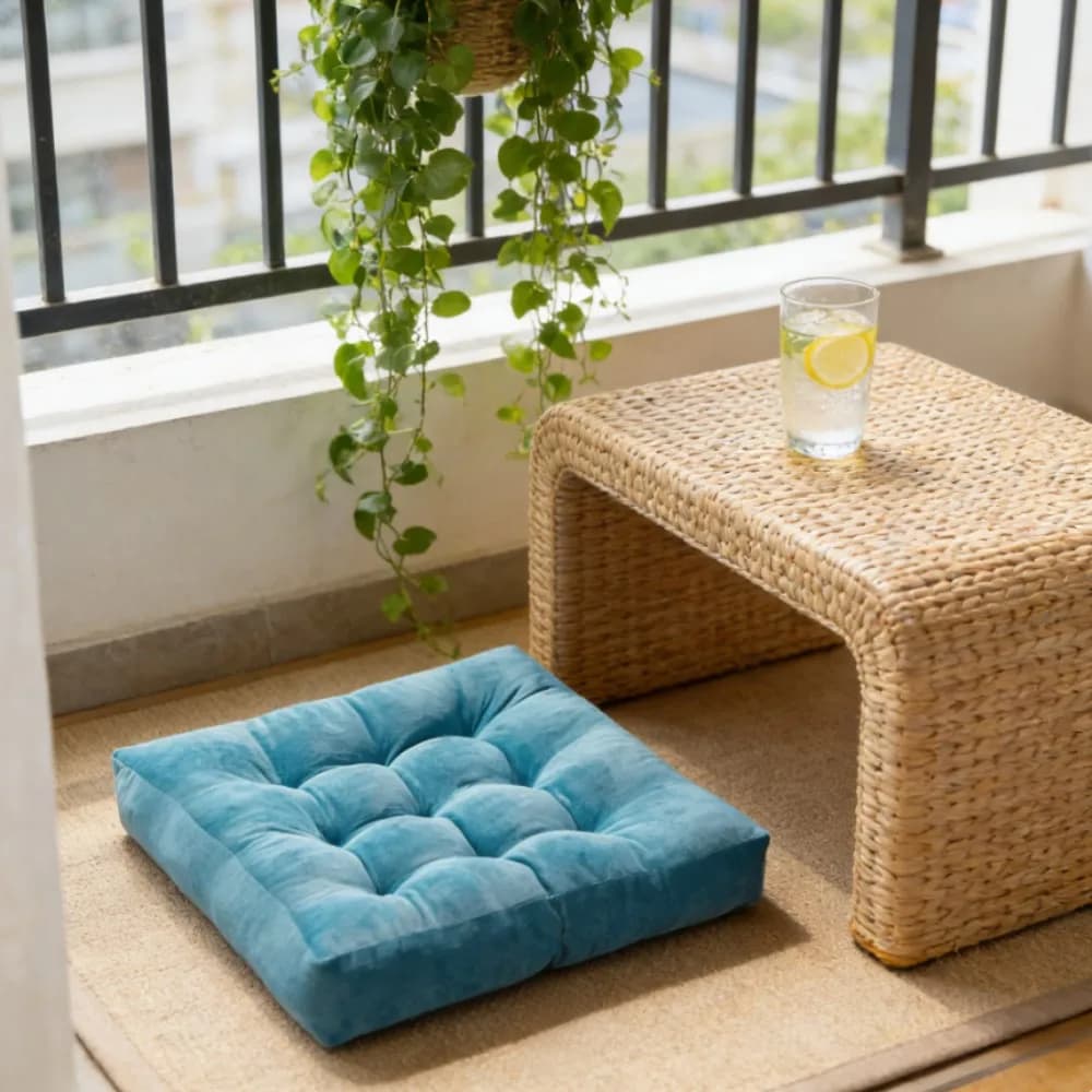 Gift Floor Seat Pillow Cushion for Adults Tufted Corduroy Large Square Floor Sitting Meditation Cushion Pillow for Tatami Living